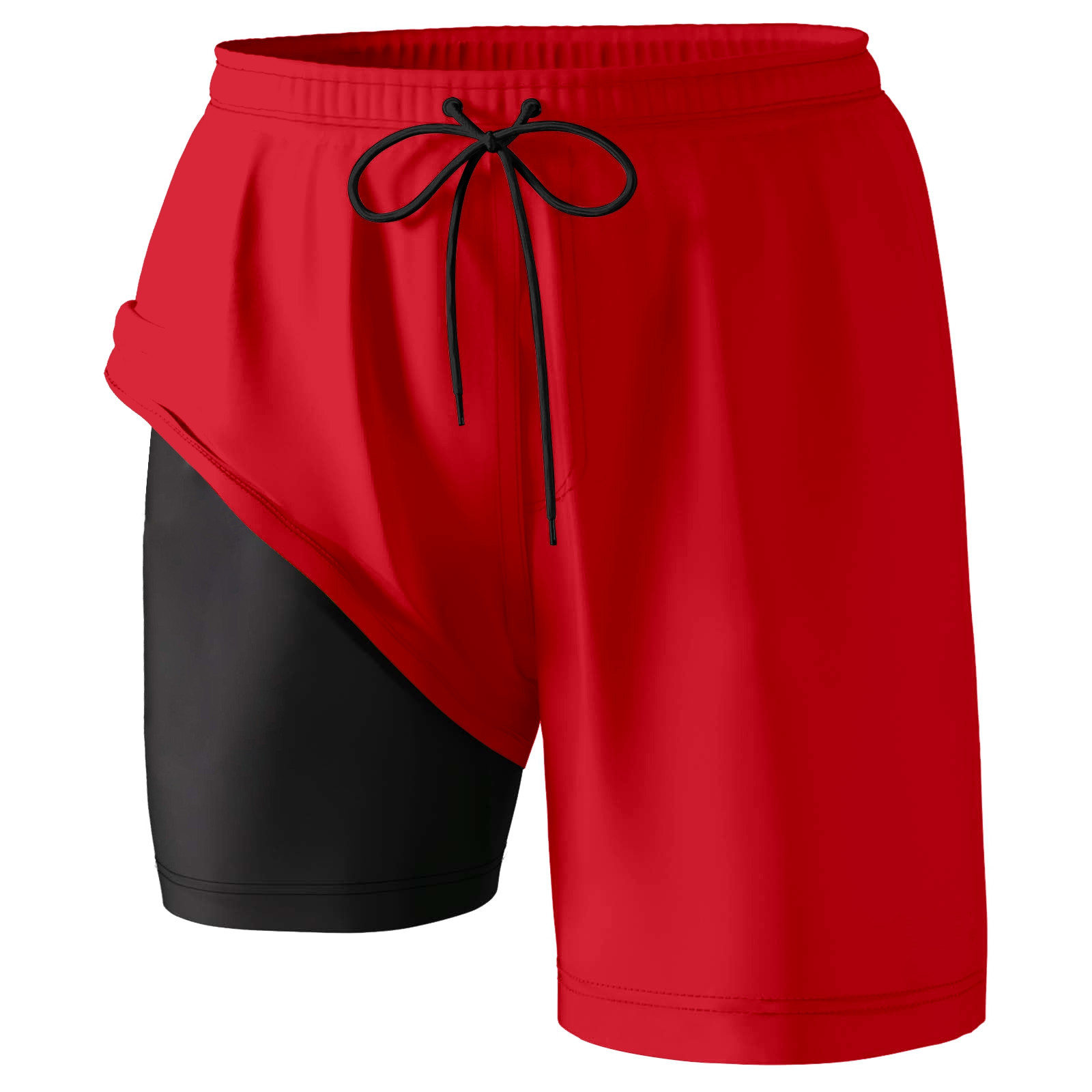 thumbnail image 2 of Bañador para hombre con forro compresivo: secado rápido, cintura con cordón, estampados coloridos para la playa/natación., 2 of 5